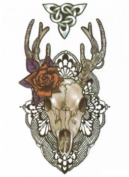 Rose deer skull